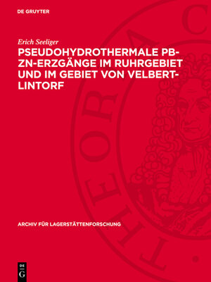 cover image of Pseudohydrothermale Pb-Zn-Erzgänge im Ruhrgebiet und im Gebiet von Velbert-Lintorf